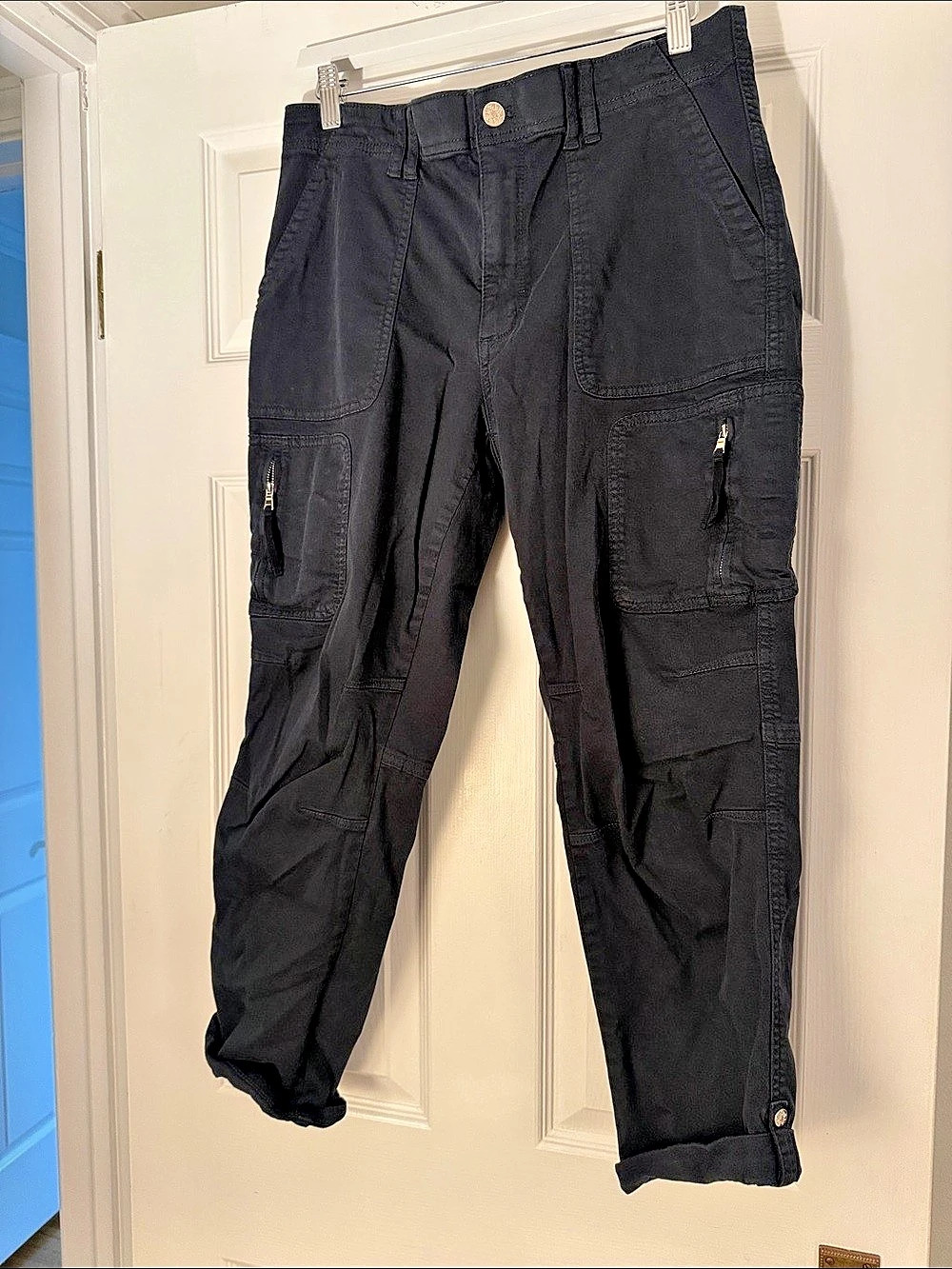 White House Black Market High Rise Cargo Pant Black